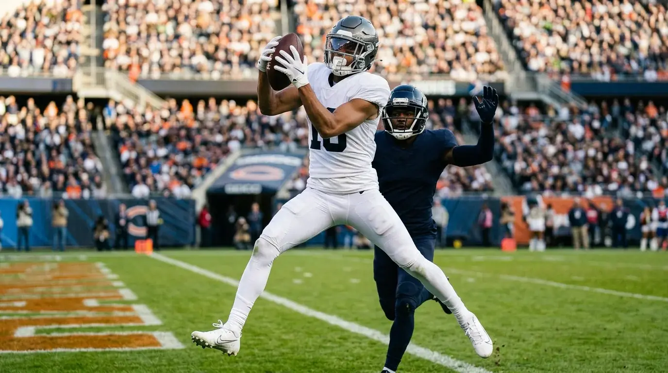 NFL wide receiver catching a pass during a regular-season match